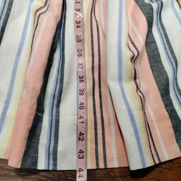Free People Lilah Multi Striped Pleated Button Front Midi Dress Women's Small - Picture 11 of 12